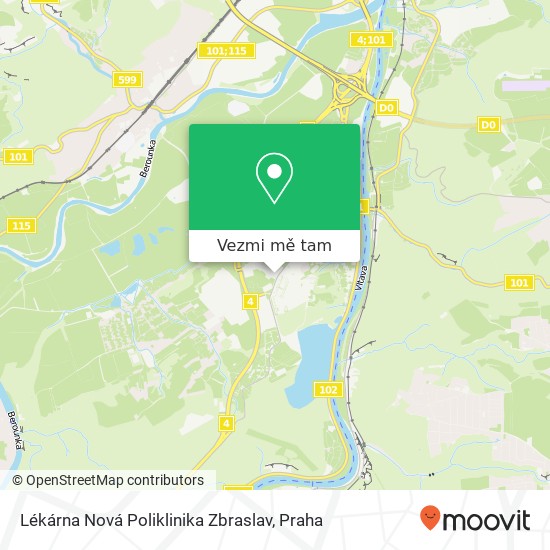 Lékárna Nová Poliklinika Zbraslav mapa