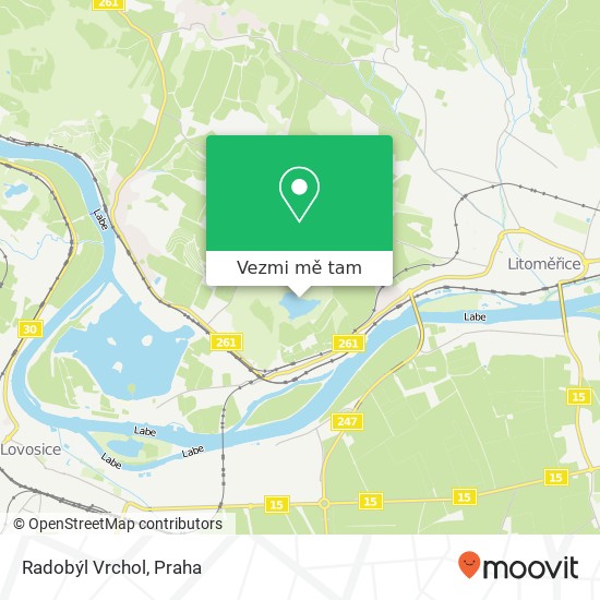 Radobýl Vrchol mapa