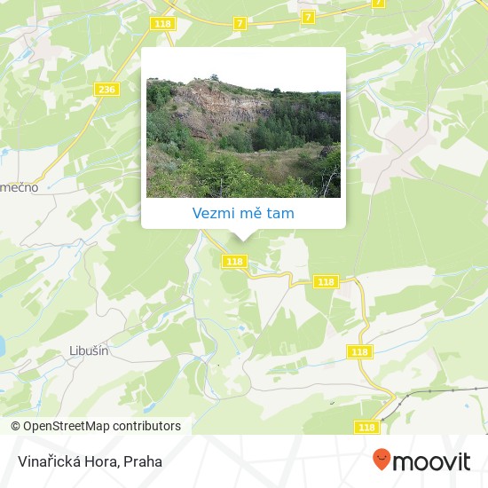 Vinařická Hora mapa