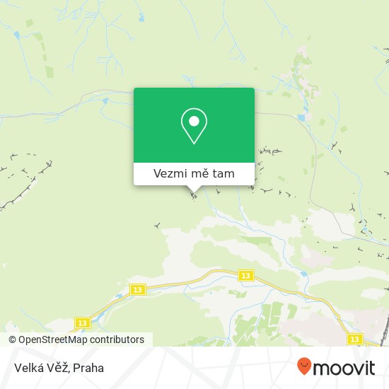 Velká Věž mapa