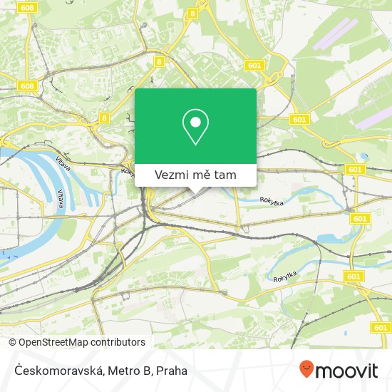 Českomoravská, Metro B mapa