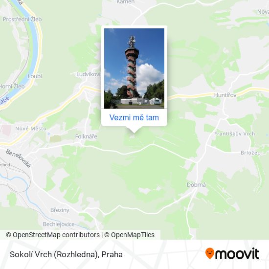 Sokolí Vrch (Rozhledna) mapa