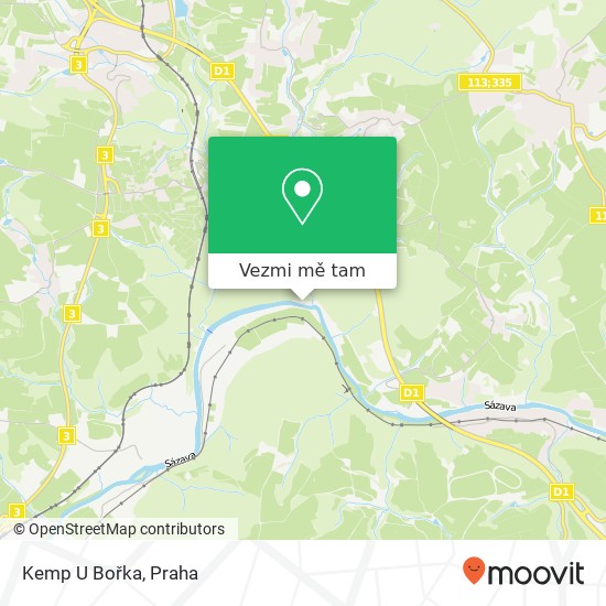 Kemp U Bořka mapa