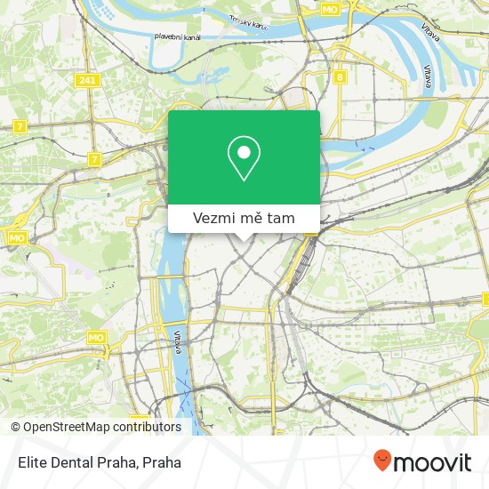 Elite Dental Praha mapa