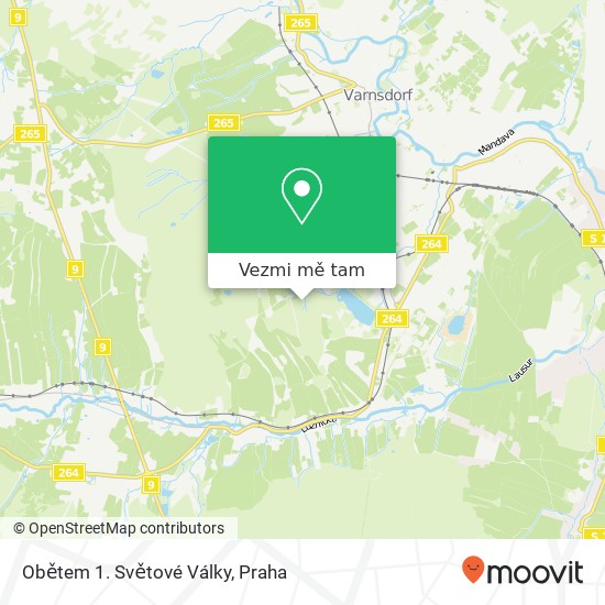 Obětem 1. Světové Války mapa