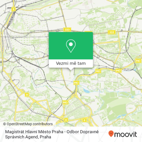 Magistrát Hlavní Město Praha - Odbor Dopravně Správních Agend mapa