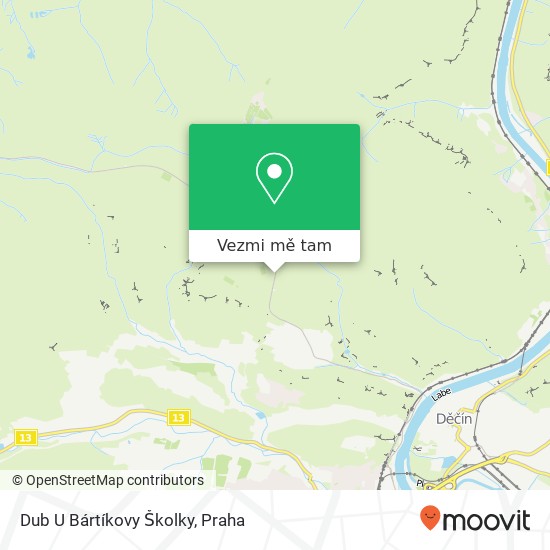 Dub U Bártíkovy Školky mapa