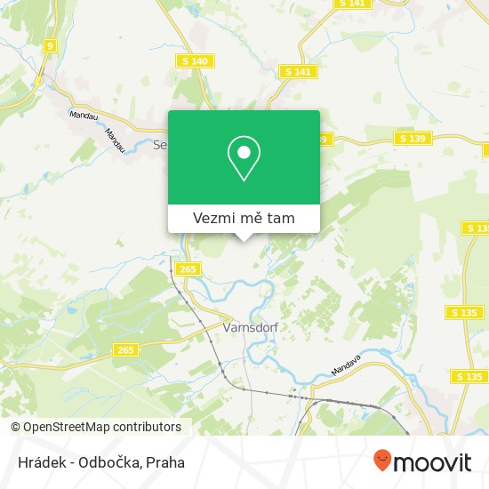 Hrádek - Odbočka mapa