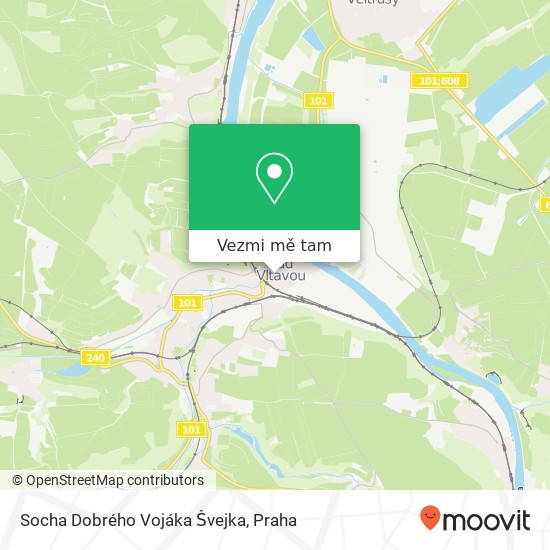 Socha Dobrého Vojáka Švejka mapa