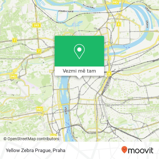 Yellow Zebra Prague mapa