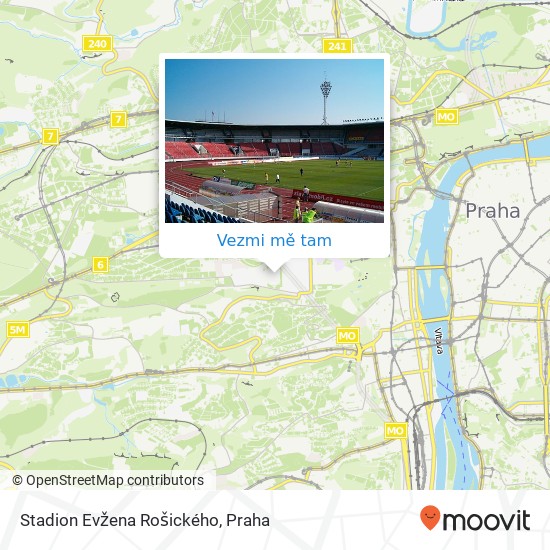 Stadion Evžena Rošického mapa
