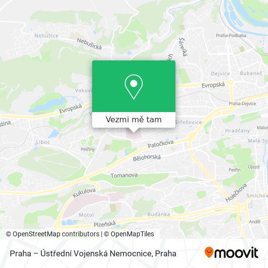 Praha – Ústřední Vojenská Nemocnice mapa