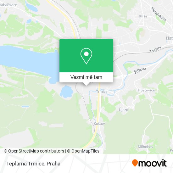 Teplárna Trmice mapa