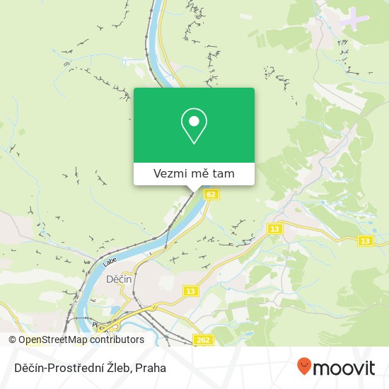 Děčín-Prostřední Žleb mapa