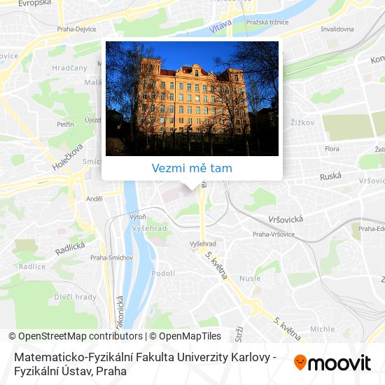 Matematicko-Fyzikální Fakulta Univerzity Karlovy - Fyzikální Ústav mapa
