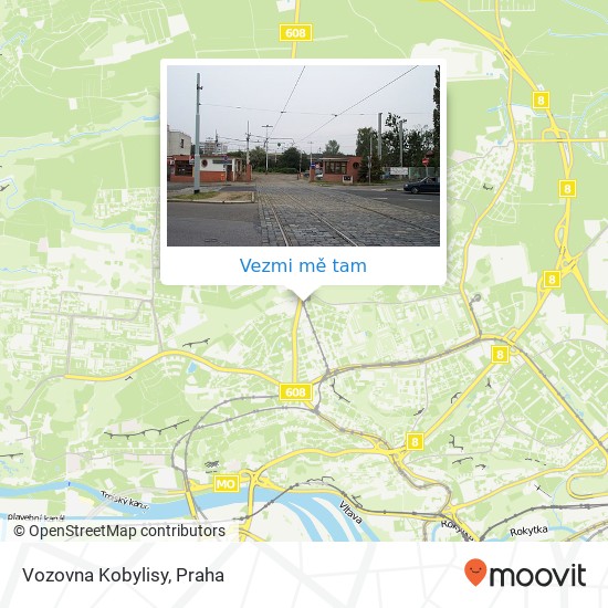 Vozovna Kobylisy mapa