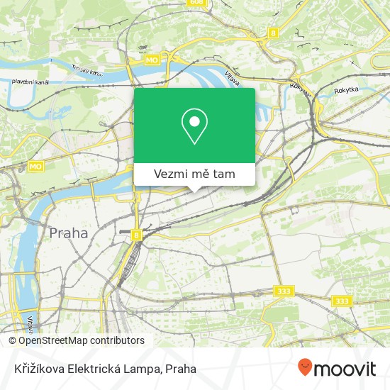 Křižíkova Elektrická Lampa mapa