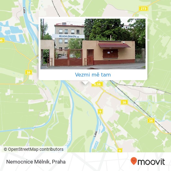 Nemocnice Mělník mapa