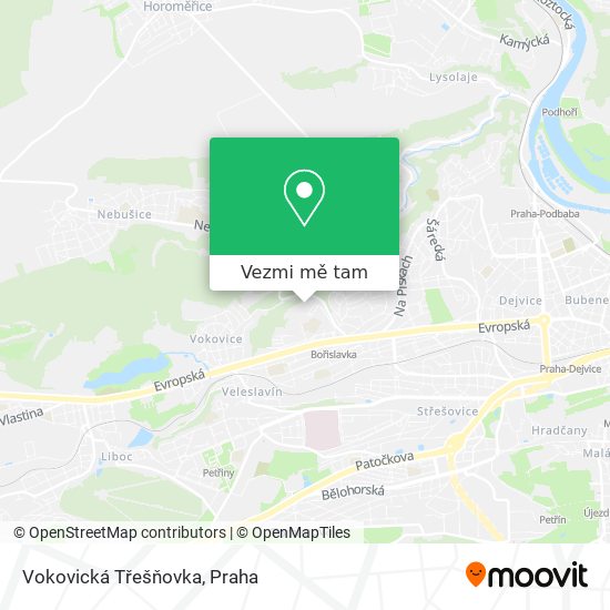 Vokovická Třešňovka mapa