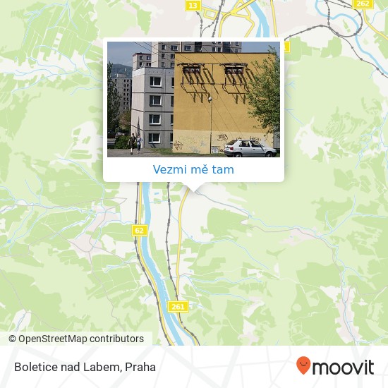 Boletice nad Labem mapa