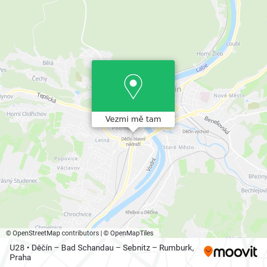 U28 • Děčín – Bad Schandau – Sebnitz – Rumburk mapa