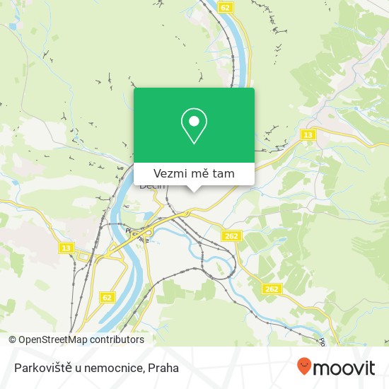 Parkoviště u nemocnice mapa