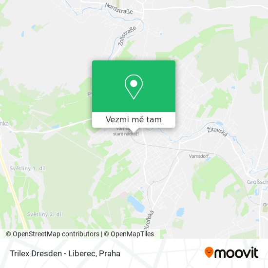 Trilex Dresden - Liberec mapa