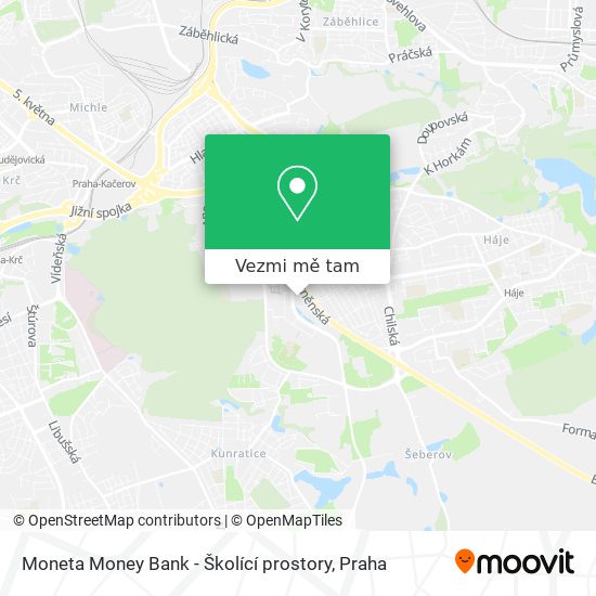 Moneta Money Bank - Školící prostory mapa