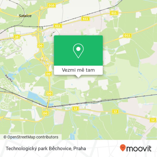 Technologický park Běchovice mapa