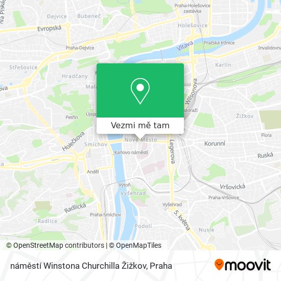 náměstí Winstona Churchilla Žižkov mapa