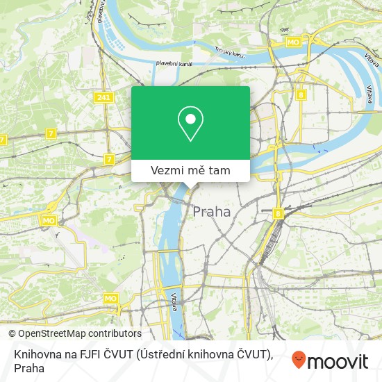 Knihovna na FJFI ČVUT (Ústřední knihovna ČVUT) mapa
