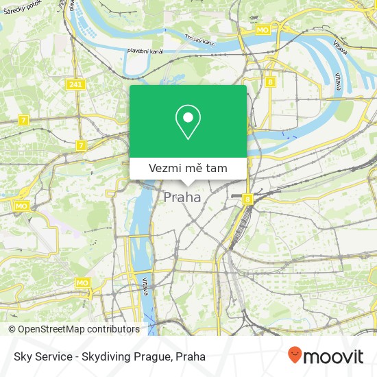 Sky Service - Skydiving Prague mapa