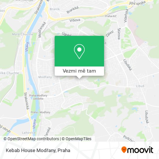 Kebab House Modřany mapa