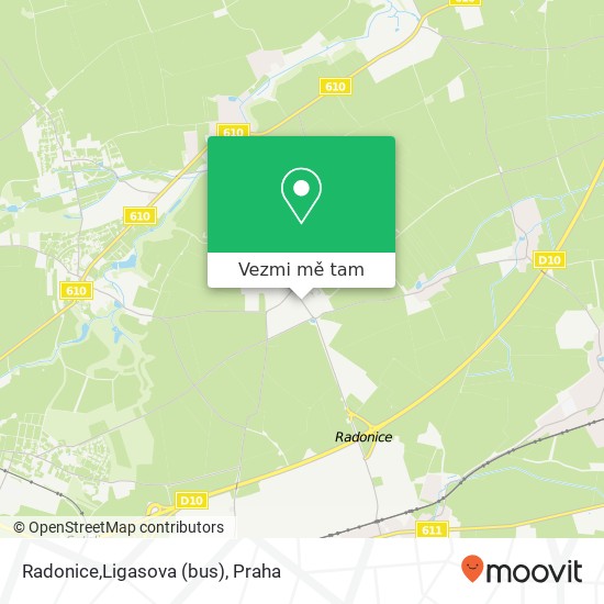 Radonice,Ligasova (bus) mapa