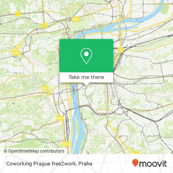Coworking Prague free2work mapa