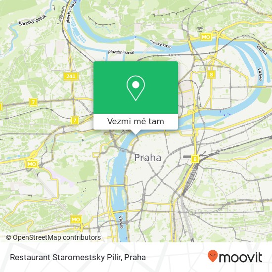 Restaurant Staromestsky Pilir mapa