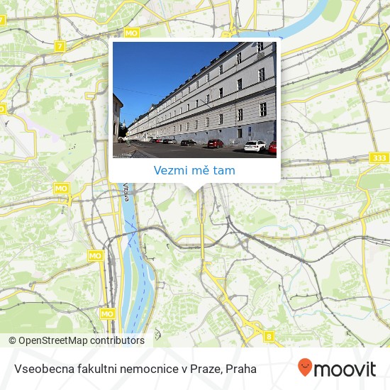 Vseobecna fakultni nemocnice v Praze mapa