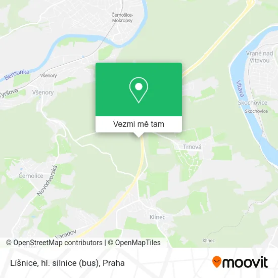 Líšnice, hl. silnice (bus) mapa