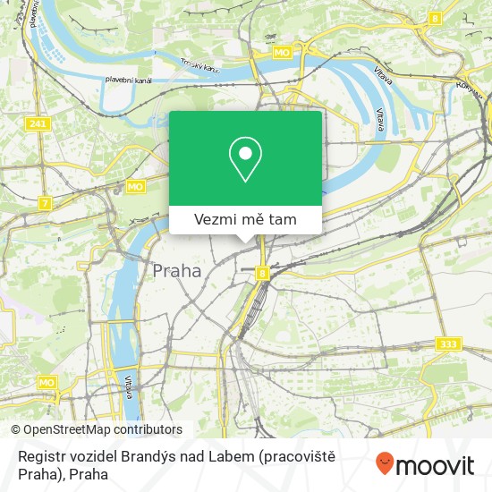 Registr vozidel Brandýs nad Labem (pracoviště Praha) mapa