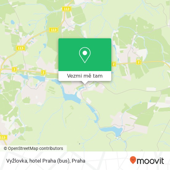Vyžlovka, hotel Praha (bus) mapa