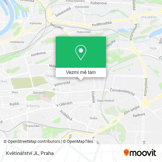 Květinářství JL mapa