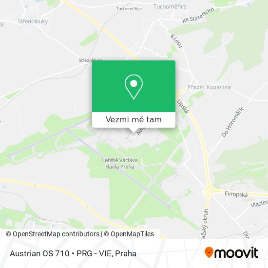 Austrian OS 710 • PRG - VIE mapa