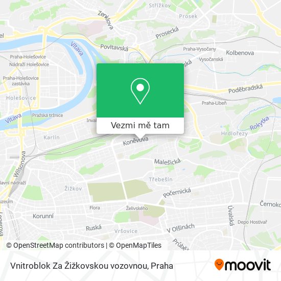 Vnitroblok Za Žižkovskou vozovnou mapa