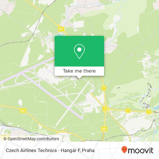 Czech Airlines Technics - Hangár F mapa