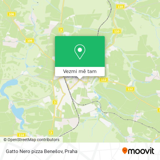 Gatto Nero pizza Benešov mapa