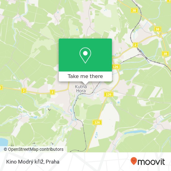 Kino Modrý kříž mapa