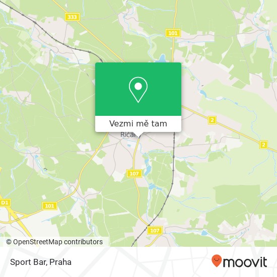 Sport Bar, Široká 251 01 Říčany mapa