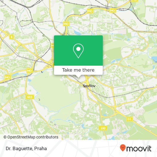 Dr. Baguette, Kloknerova 148 00 Praha mapa