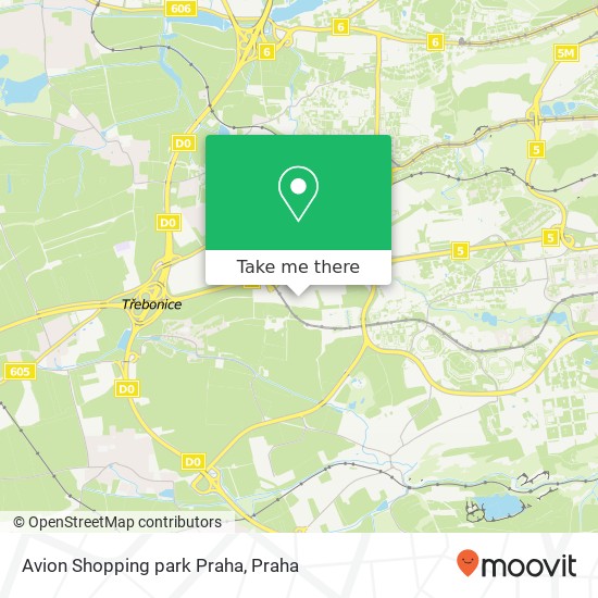 Avion Shopping park Praha mapa