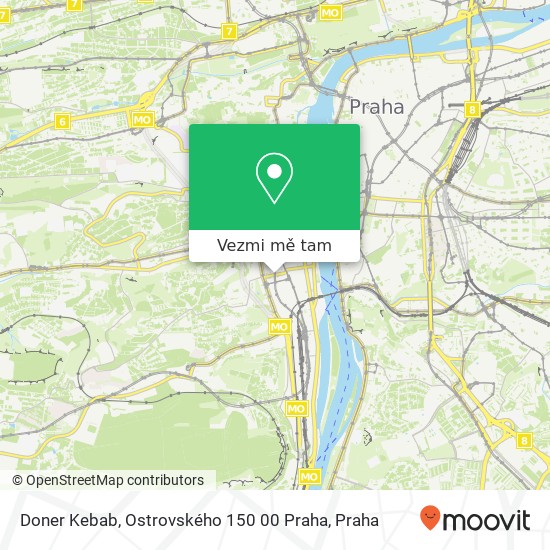 Doner Kebab, Ostrovského 150 00 Praha mapa